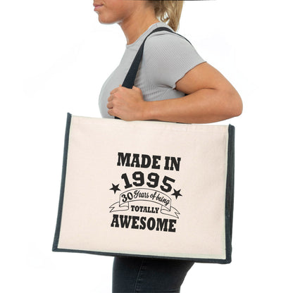 30th Birthday Made In 1995 Tote Bag Age 30 Birthday Ladies Canvas Shopper