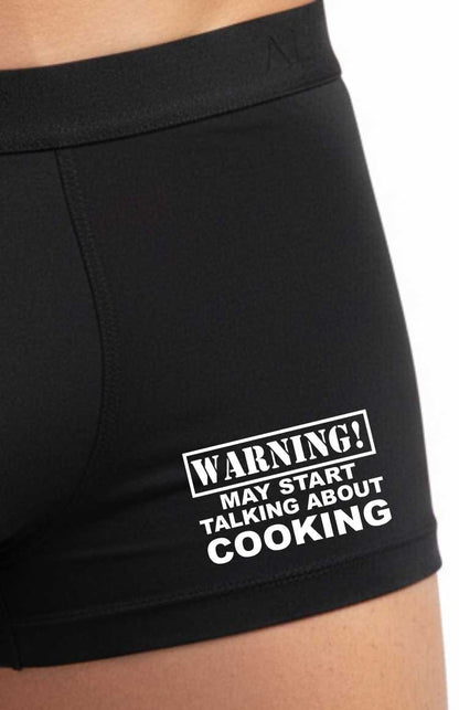 Bamboo Boxer Shorts Funny Gift Warning May Start Talking About Cooking
