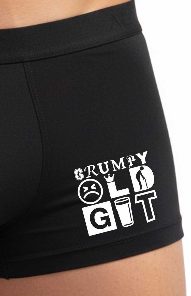 Grumpy Old Git Bamboo Cotton Boxer Shorts Funny Gift Dad Grandad