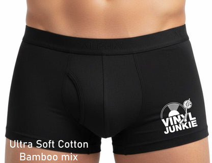 Vinyl Junkie Supersoft Bamboo Boxer Shorts Funny Music Gift Him