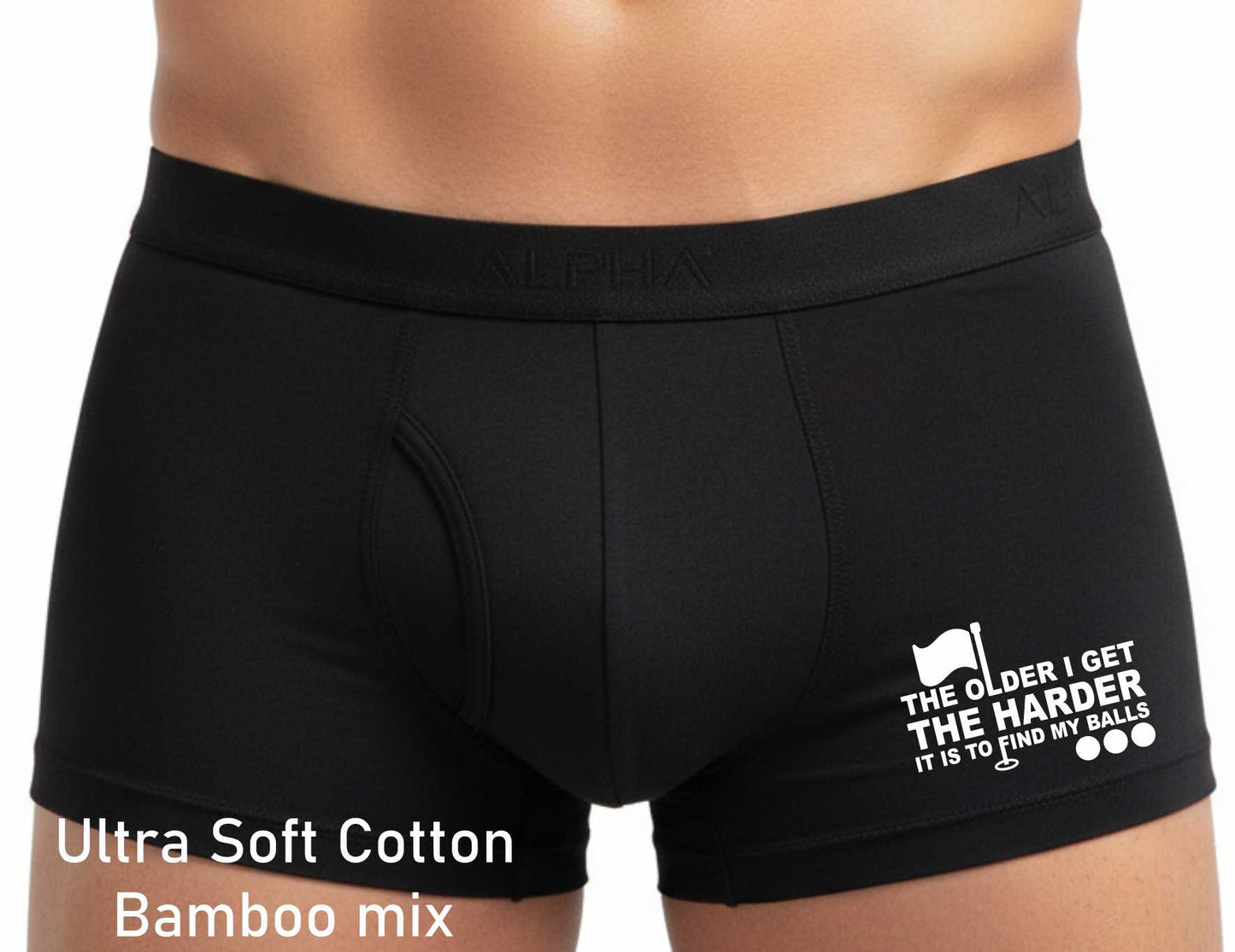 Older I Get Harder Find My Balls Bamboo Supersoft Boxers Golf Gift