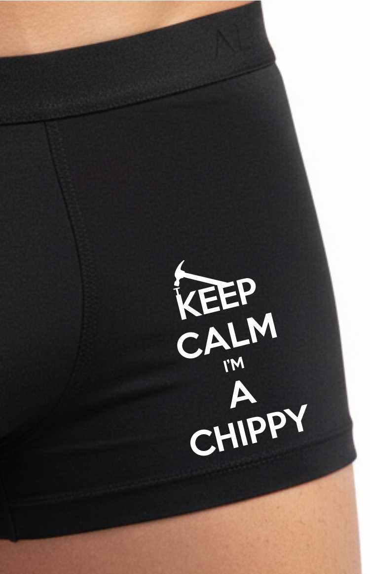 Keep Calm Im A Chippy Bamboo Boxer Shorts Funny Carpenter Gift For Him