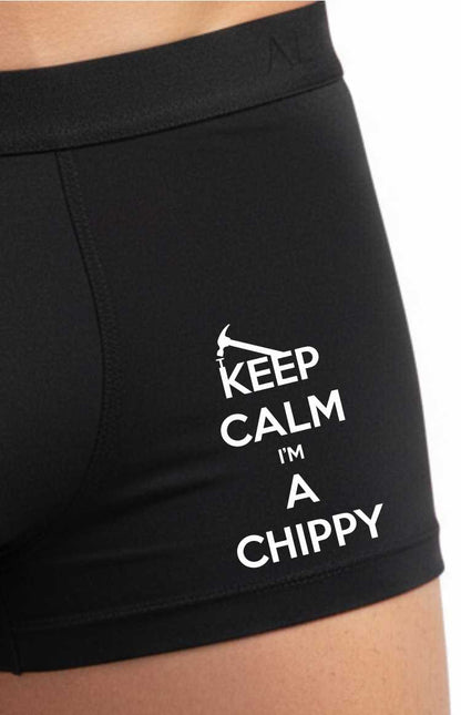 Keep Calm Im A Chippy Bamboo Boxer Shorts Funny Carpenter Gift For Him