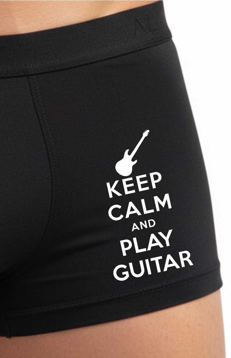Bamboo Boxers Funny Guitarist Gift For Him Keep Calm And Play Guitar