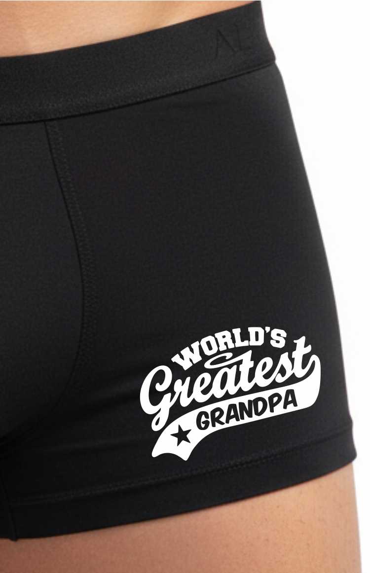 Worlds Greatest Grandpa Bamboo Boxer Shorts Funny Grandad Gift