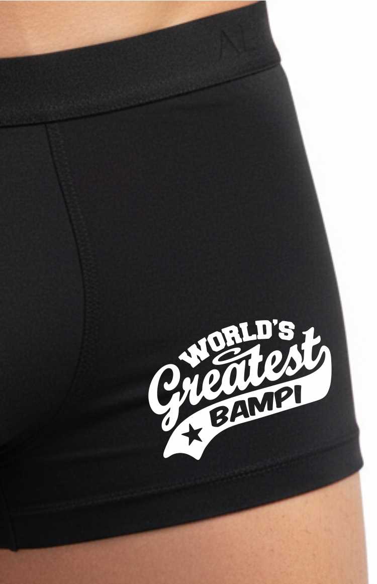 Worlds Greatest Bampi Bamboo Boxer Shorts Funny Grandad Gift