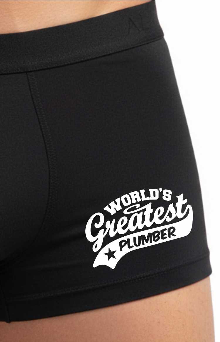 Worlds Greatest Plumber Supersoft Bamboo Boxer Shorts Gift Him