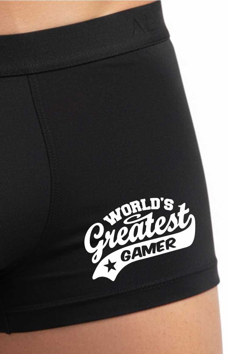 Funny Gaming Gift For Him Greatest Gamer Bamboo Boxer Shorts