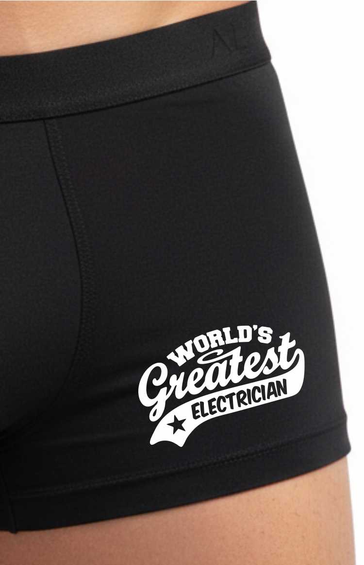 Worlds Greatest Electrician Bamboo Boxer Shorts Sparky Gift