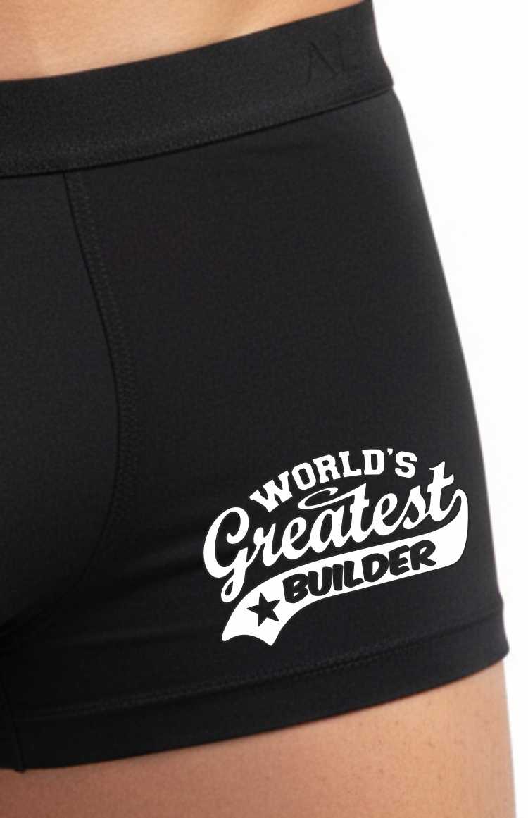 Worlds Greatest Builder Bamboo Boxer Shorts Gift For Him
