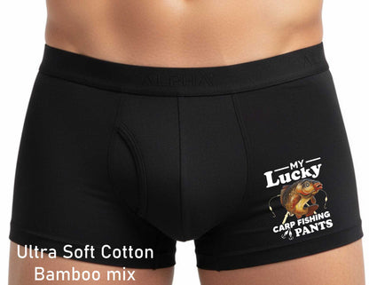 Funny Fisherman Angler Gift Lucky Carp Bamboo Boxer Shorts