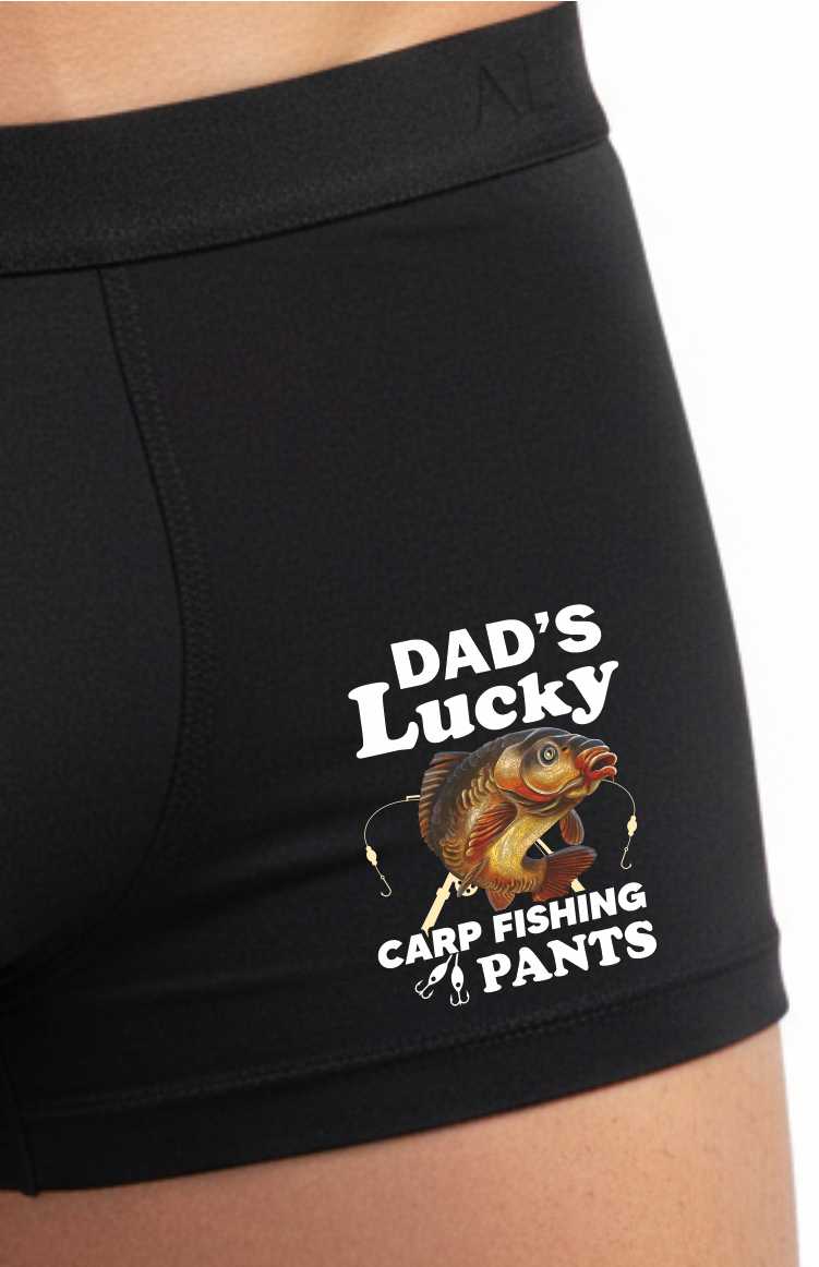Funny Fisherman Gift Dad's Lucky Carp Bamboo Boxer Shorts