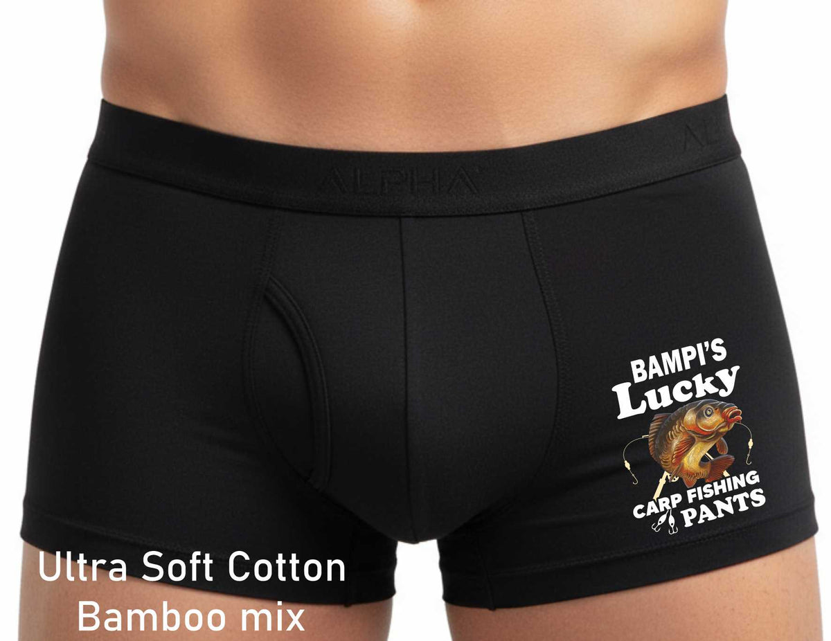 Funny Fisherman Angler Gift Bampi's Lucky Carp Bamboo Boxer Shorts