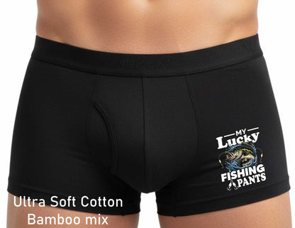 My Lucky Fishing Bamboo Boxers Funny Fishing Angler Gift For Him