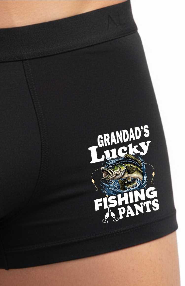 Grandad's Lucky Fishing Bamboo Boxers Funny Fishing Angler Gift For Him