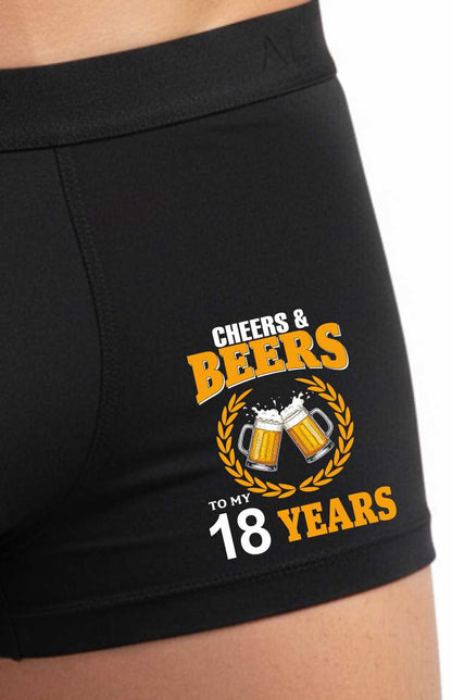 18th Birthday Cheers And Beers Bamboo Supersoft Boxer Shorts Fun Gift