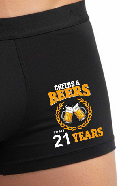 21st Birthday Cheers And Beers Bamboo Supersoft Boxer Shorts Fun Gift