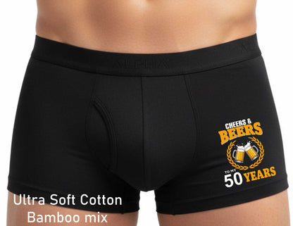 Cheers And Beers To My 50 Years Boxer Shorts 50th Birthday Gift