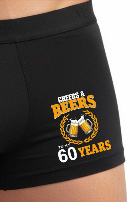 Cheers And Beers To My 60 Years Bamboo Boxer Shorts 60th Birthday Gift