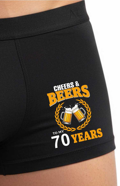 Cheers And Beers To My 70 Years Boxer Shorts 70th Birthday Gift
