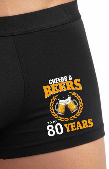 Supersoft Bamboo Boxer Shorts Fun Gift 80th Birthday Cheers And Beers