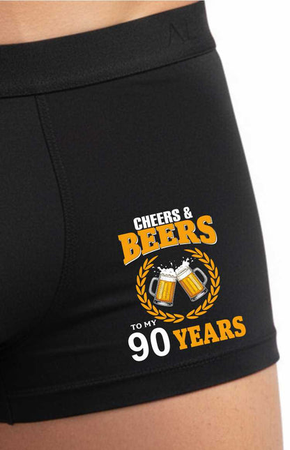 Supersoft Bamboo Boxer Shorts Fun Gift 90th Birthday Cheers And Beers