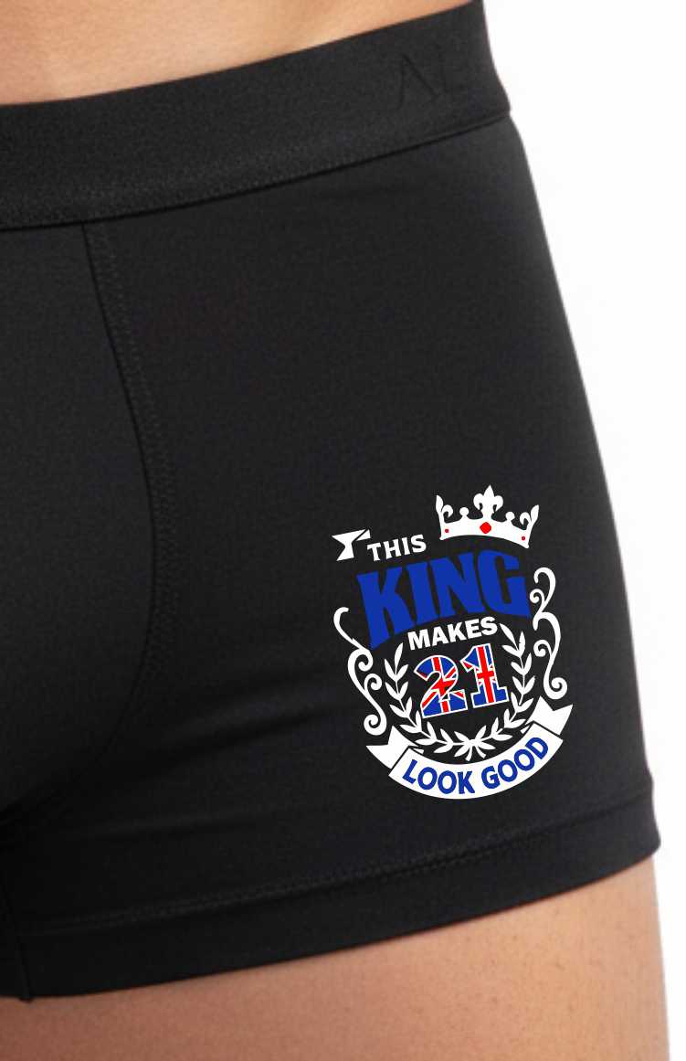 21st Birthday Gift King Makes 21 Look Good Supersoft Bamboo Boxers