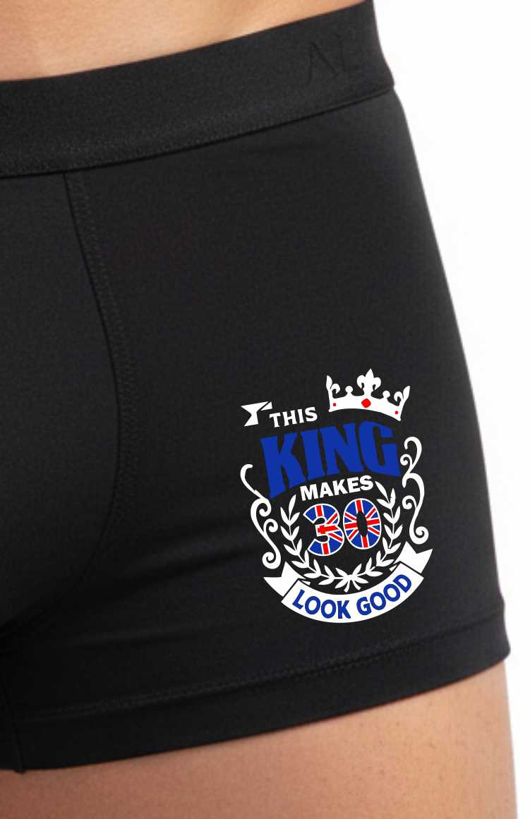 30th Birthday Gift King Makes 30 Look Good Supersoft Bamboo Boxers