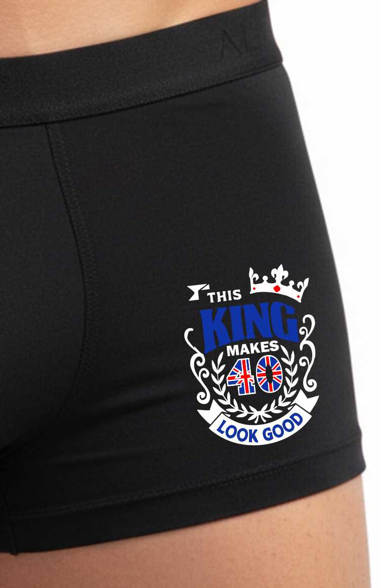 40th Birthday Gift King Makes 40 Look Good Supersoft Bamboo Boxers