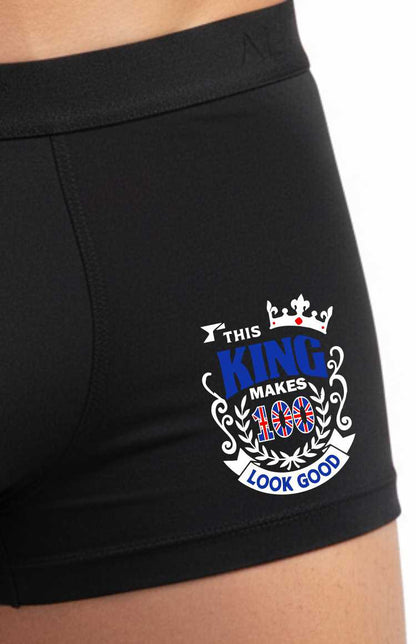 100th Birthday Gift King Makes 100 Look Good Supersoft Bamboo Boxers