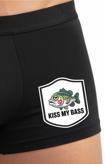 Funny Fisherman Angler Gift Kiss My Bass Bamboo Boxer Shorts