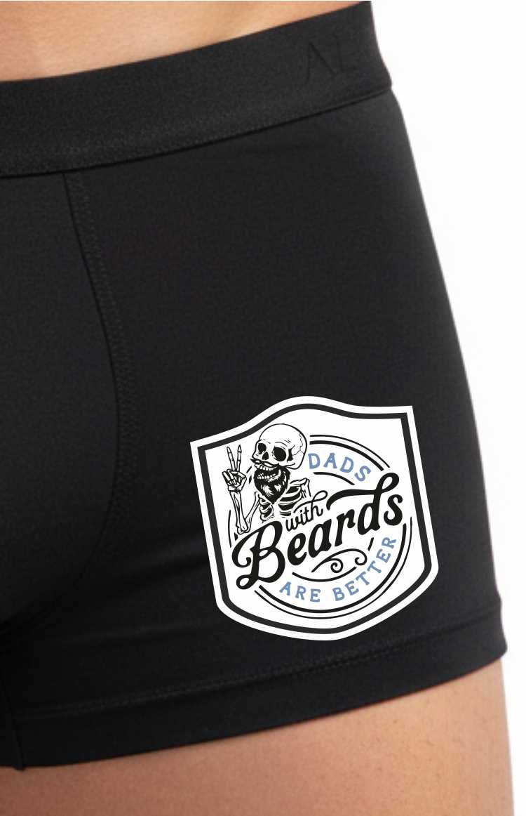 Bearded Dad Fathers Day Bamboo Cotton Boxer Shorts Funny Gift