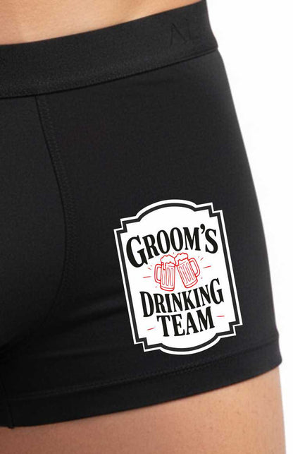 Groom's Drinking Team Bamboo Boxer Shorts Funny Stag Night Gift