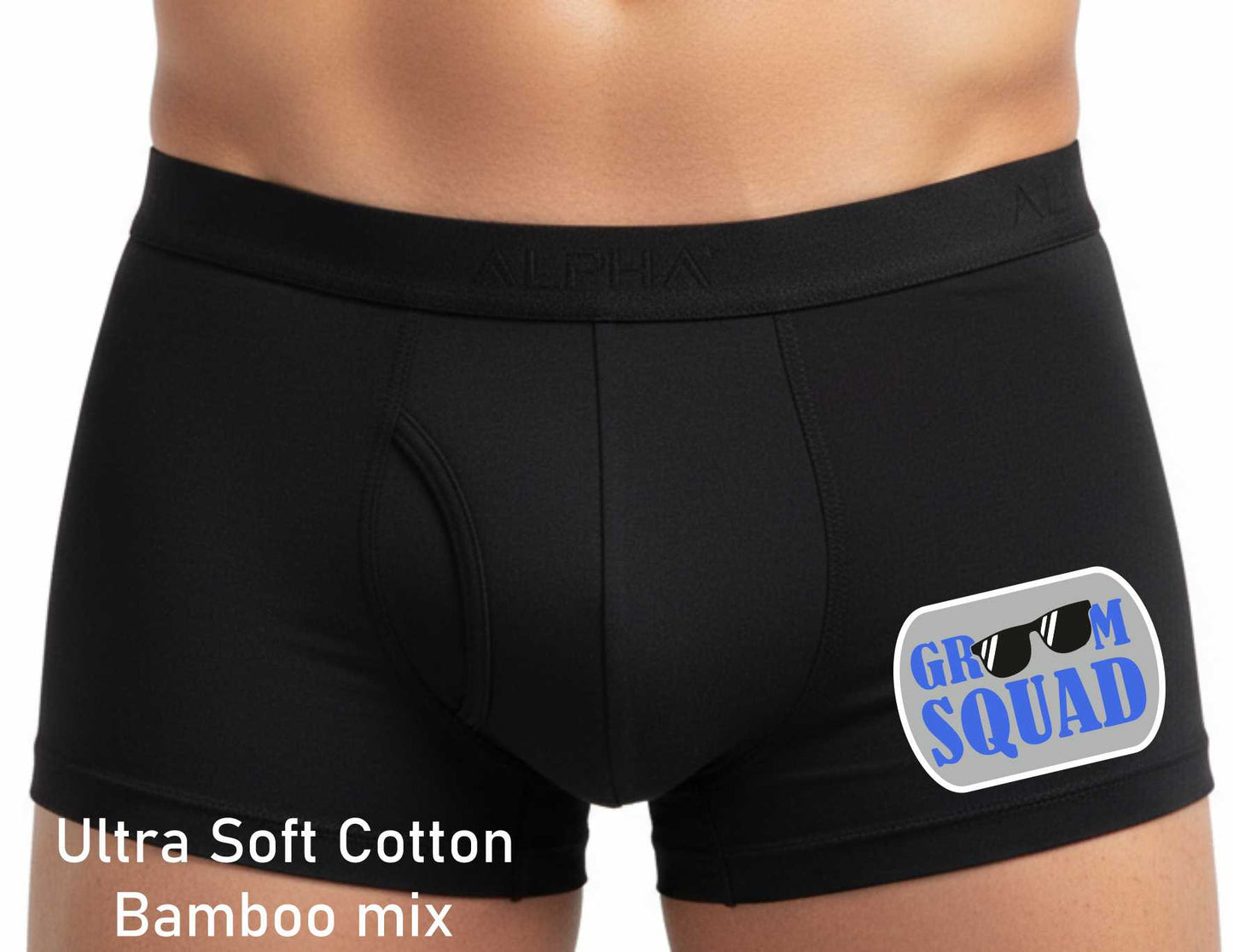 Groom's Squad Bamboo Boxer Shorts Funny Stag Night Gift