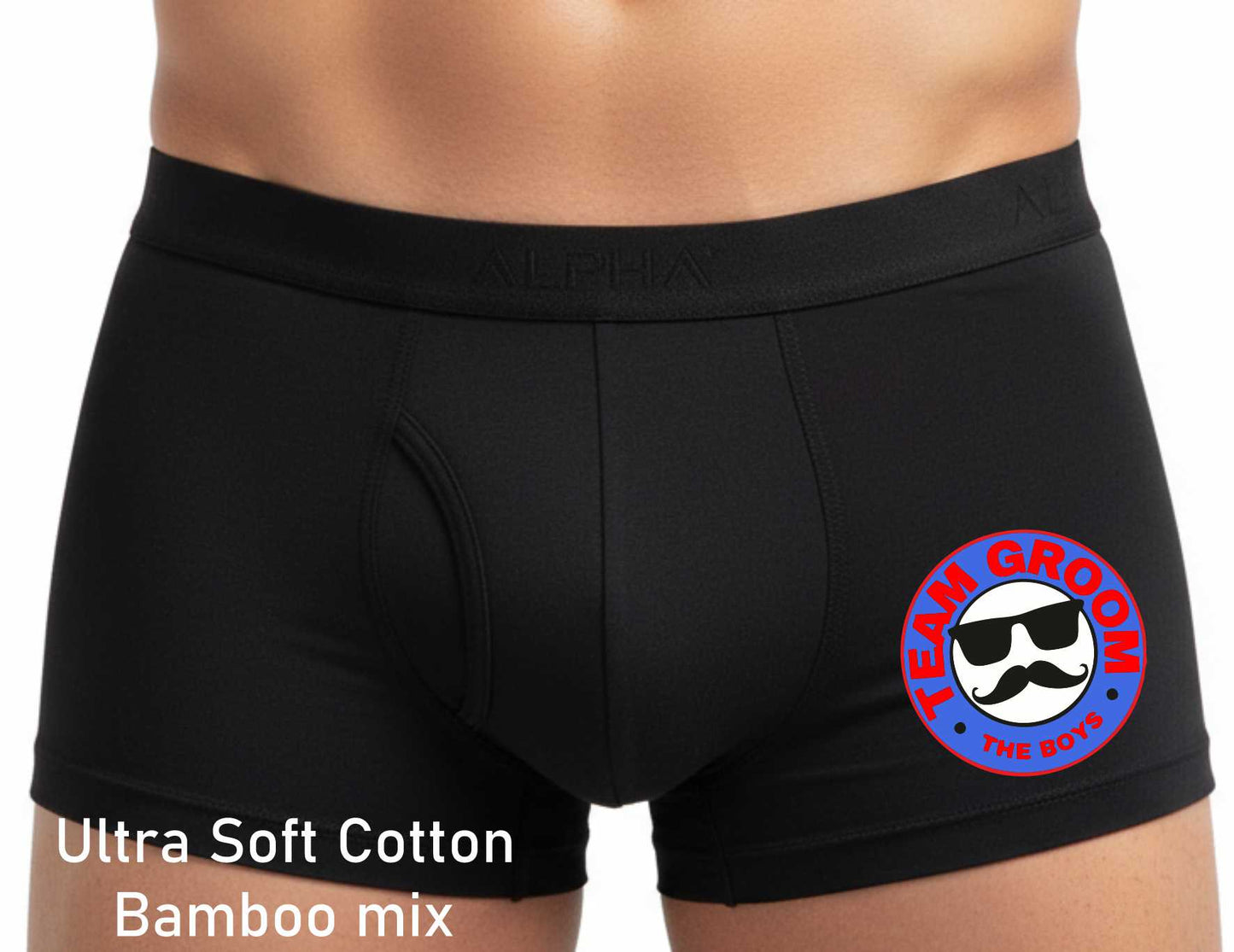 Team Groom Bamboo Boxer Shorts Funny Wedding Gift Stag Night