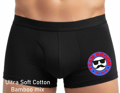 Team Groom Bamboo Boxer Shorts Funny Wedding Gift Stag Night