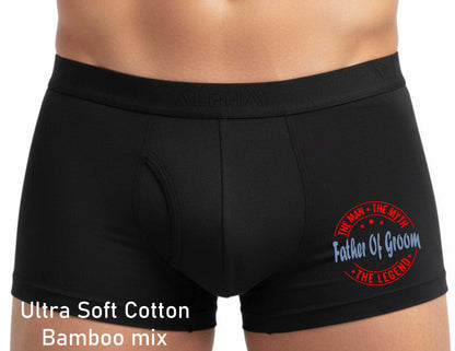 Father Of Groom Man The Myth Supersoft Bamboo Boxer Shorts Gift