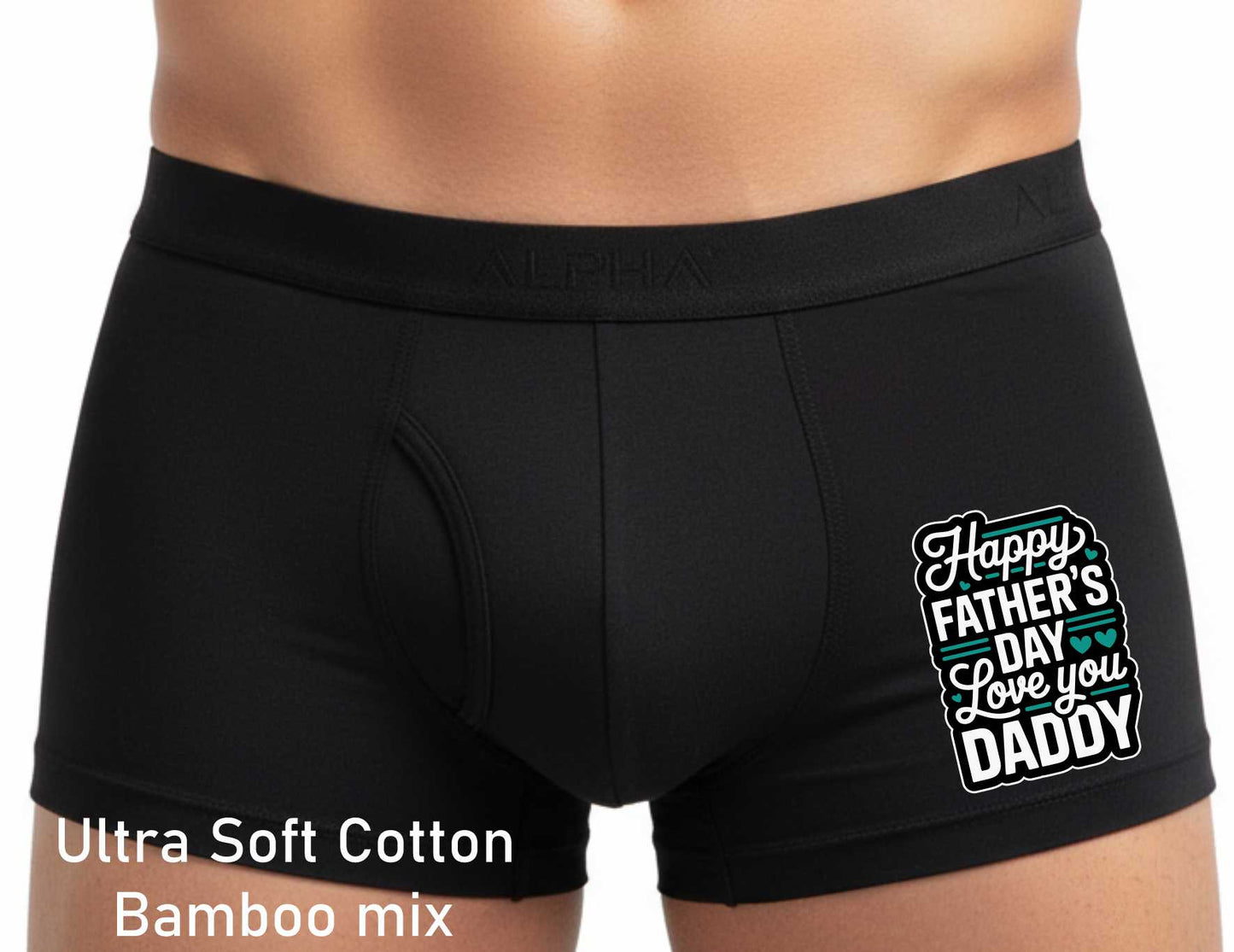 Happy Fathers Day Daddy Bamboo Cotton Boxer Shorts Gift