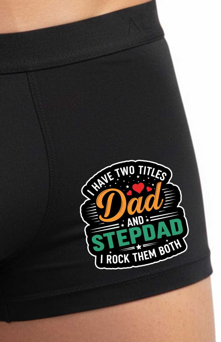 Dad And Stepdad I Rock Both Cotton Bamboo Boxer Shorts Gift