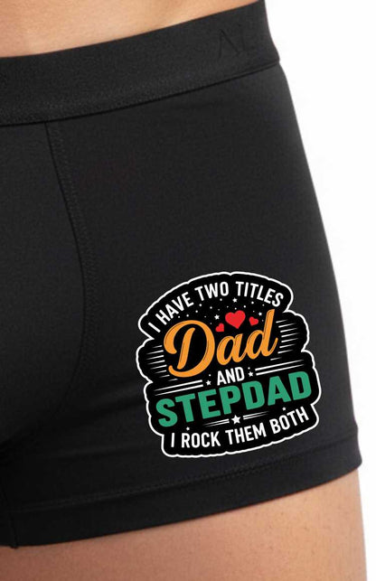 Dad And Stepdad I Rock Both Cotton Bamboo Boxer Shorts Gift