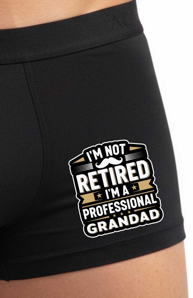 Not Retired Professional Grandad Fathers Day Cotton Bamboo Boxers Gift