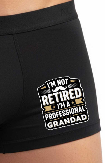 Not Retired Professional Grandad Fathers Day Cotton Bamboo Boxers Gift