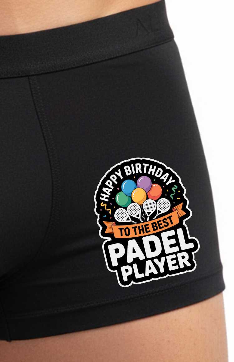 Happy Birthday Padel Bamboo Boxer Shorts Funny Padel Player Gift