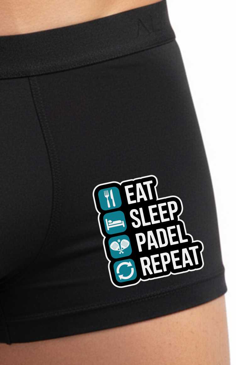 Father's Day Eat Sleep Padel Birthday Gift Black Boxer Shorts Mens