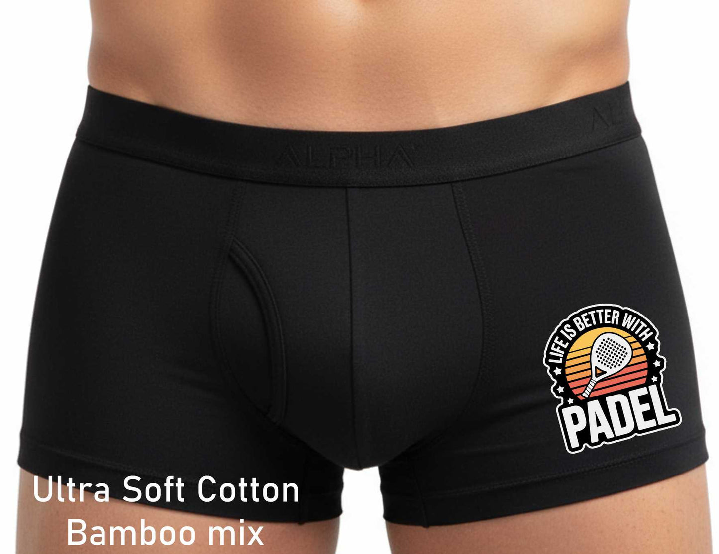 Father's Day Padel Life Is Better Birthday Gift Black Men's Boxer Shorts