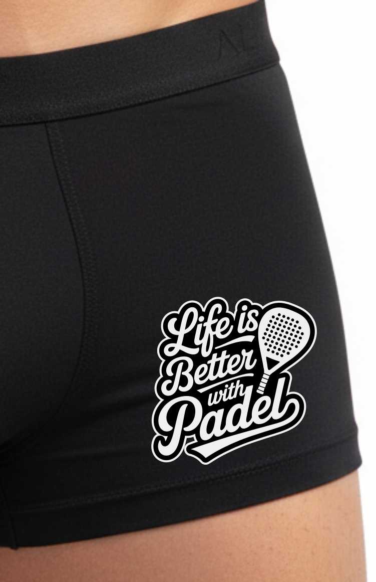 Padel Life Is Better Black Men's Boxer Shorts Father's Day Birthday Gift