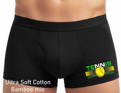 Tennis Leave It On Court Black Men's Bamboo Boxer Shorts Father's Day