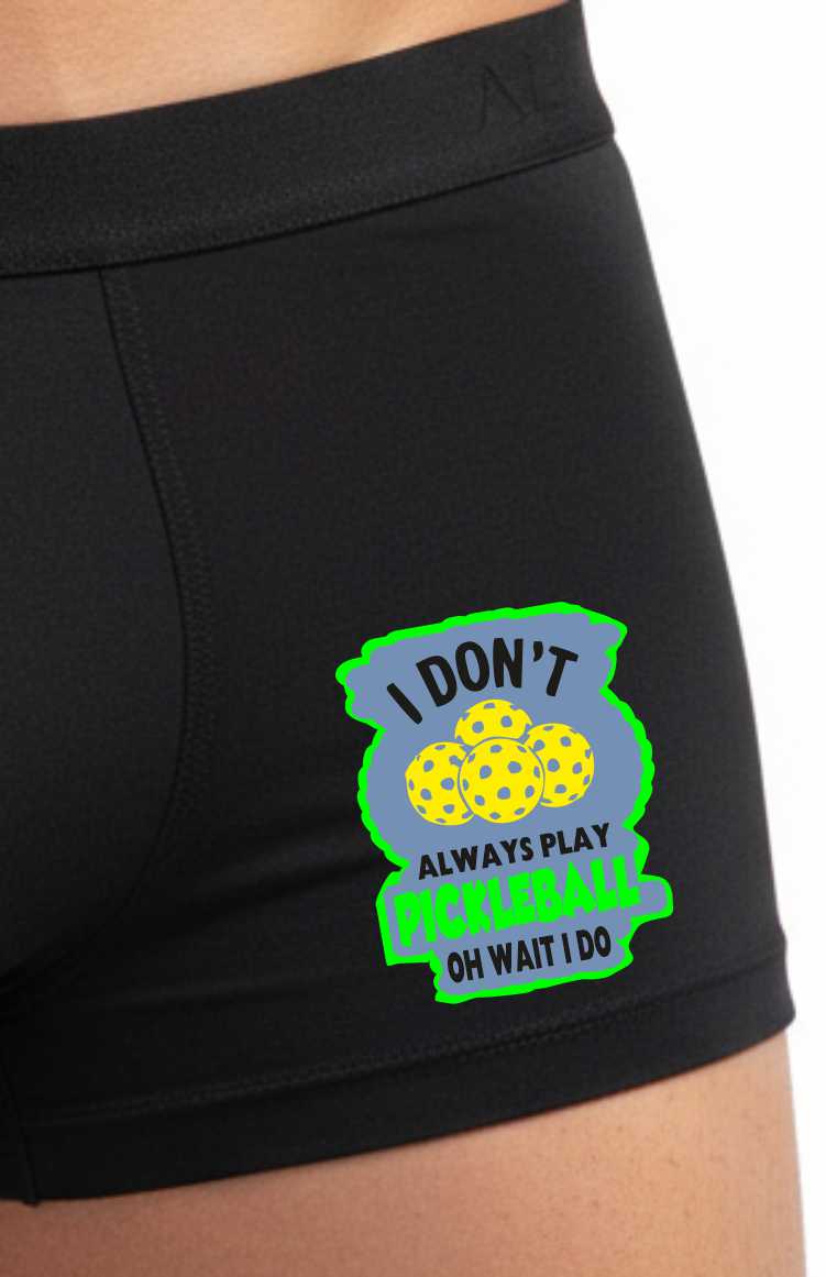 Father's Day Don't Always Play Pickleball Black Boxer Shorts Mens