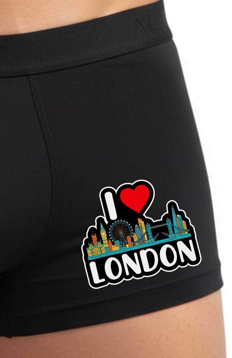 I Love London Boxer Shorts Mens Black Fun Gift For Men