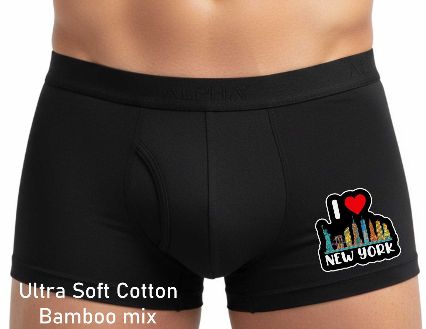 I Love New York Boxer Shorts Mens Black Fun Gift For Men
